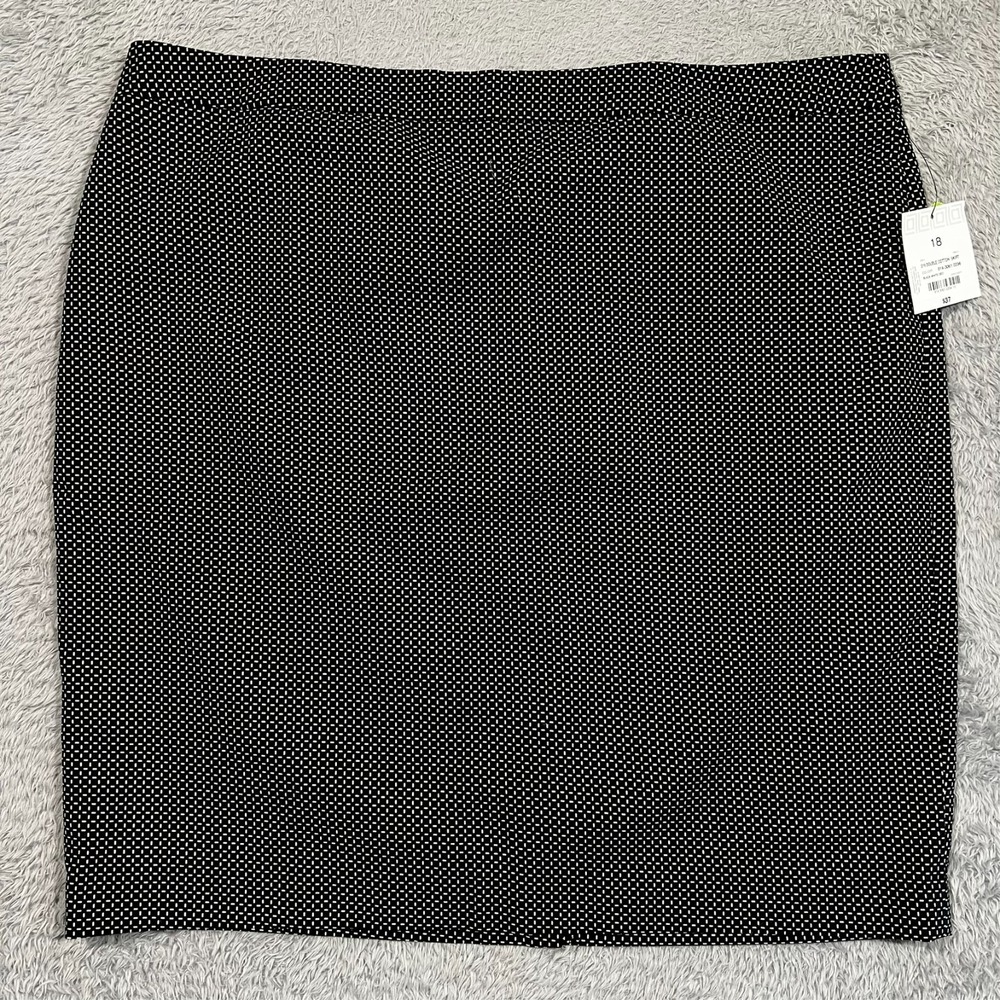 Liz‎ Claiborne NWT Womens 18 Black Geometric Pencil Skirt Office Siren Career